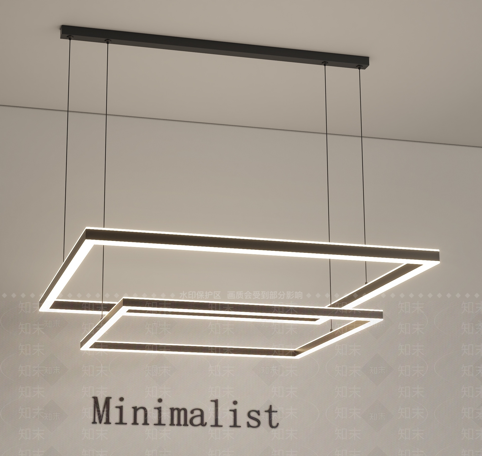 现代极简客厅吊灯SU模型下载【ID:1192570247】