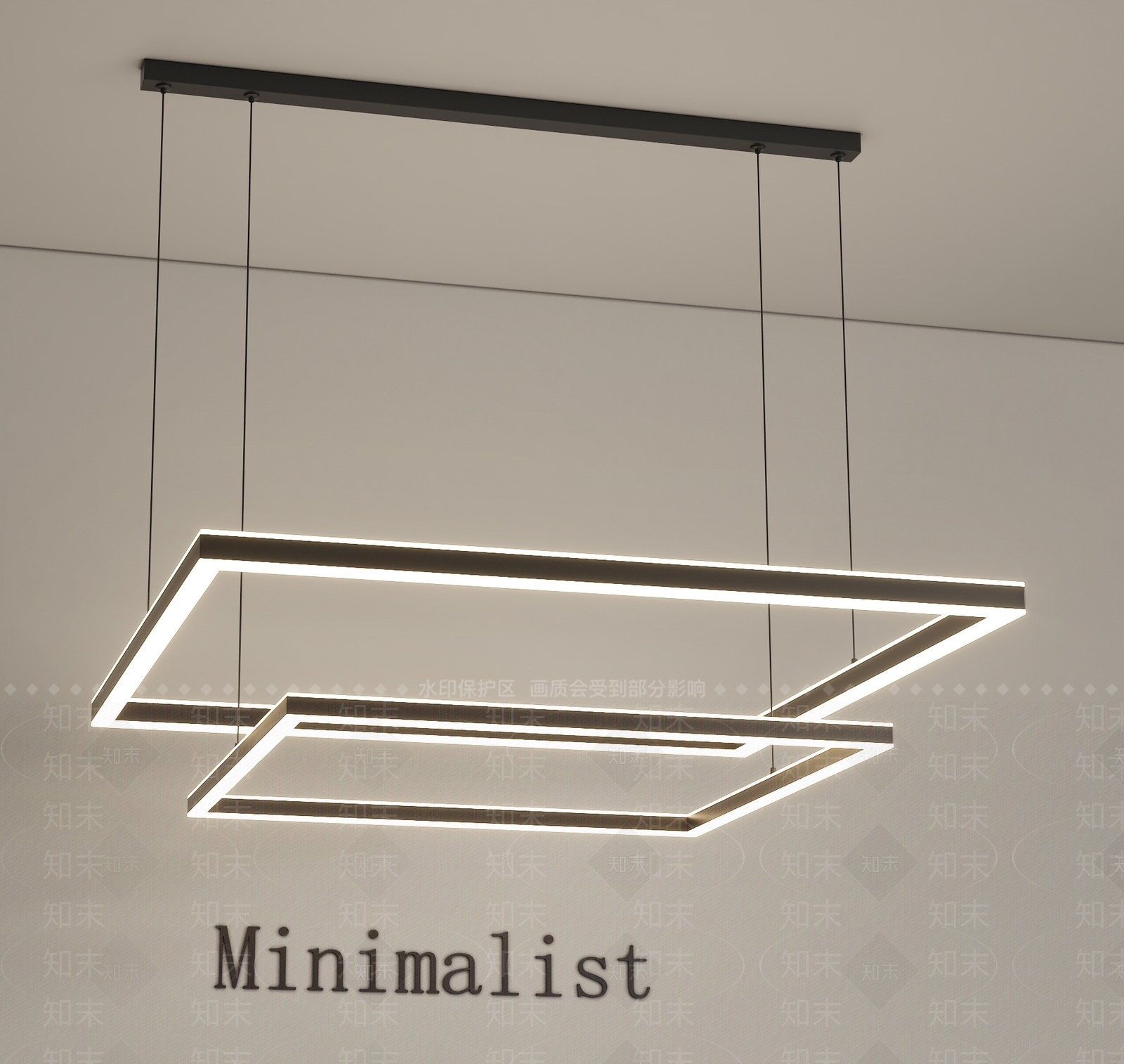 现代极简客厅吊灯3D模型下载【ID:1192570219】