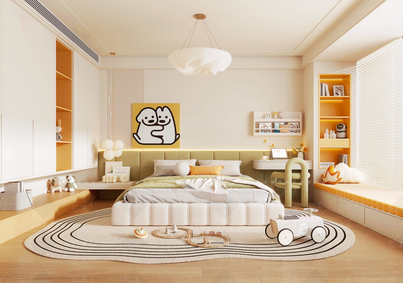 黄色坐垫窗边卡座卡座沙发3D模型下载【ID:1227391080】