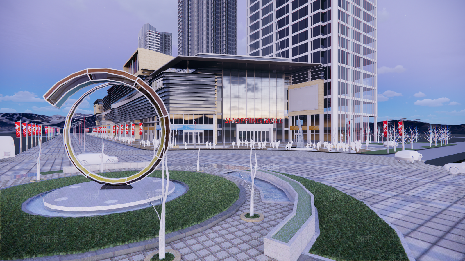 现代轻奢办公楼SU模型下载【ID:1192578091】