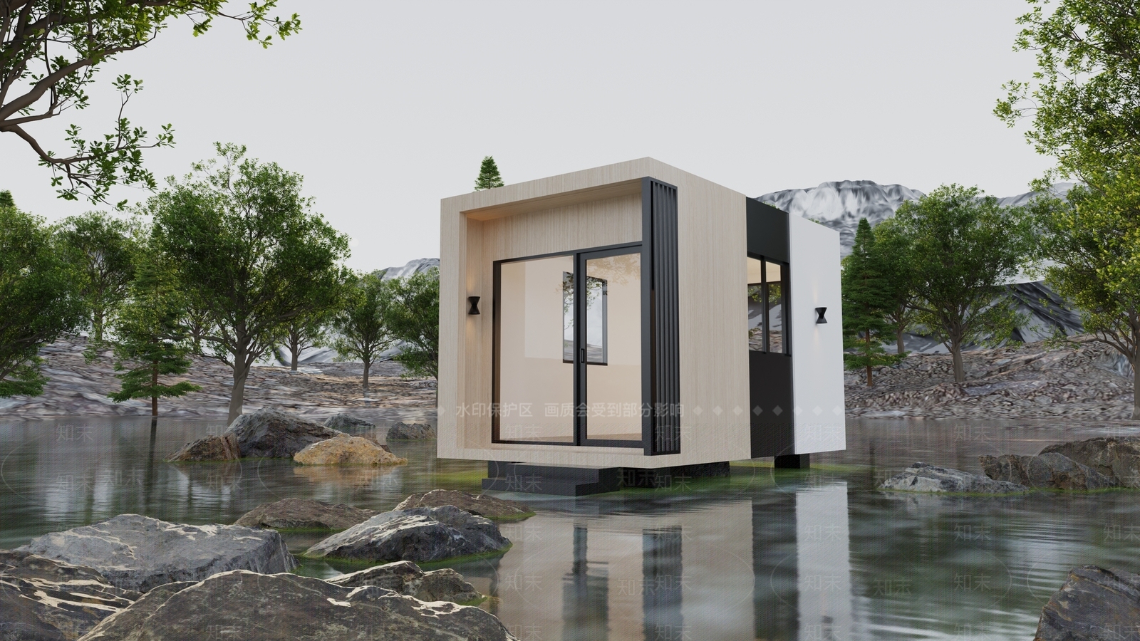 现代艺术风格建筑3D模型下载【ID:1192578639】