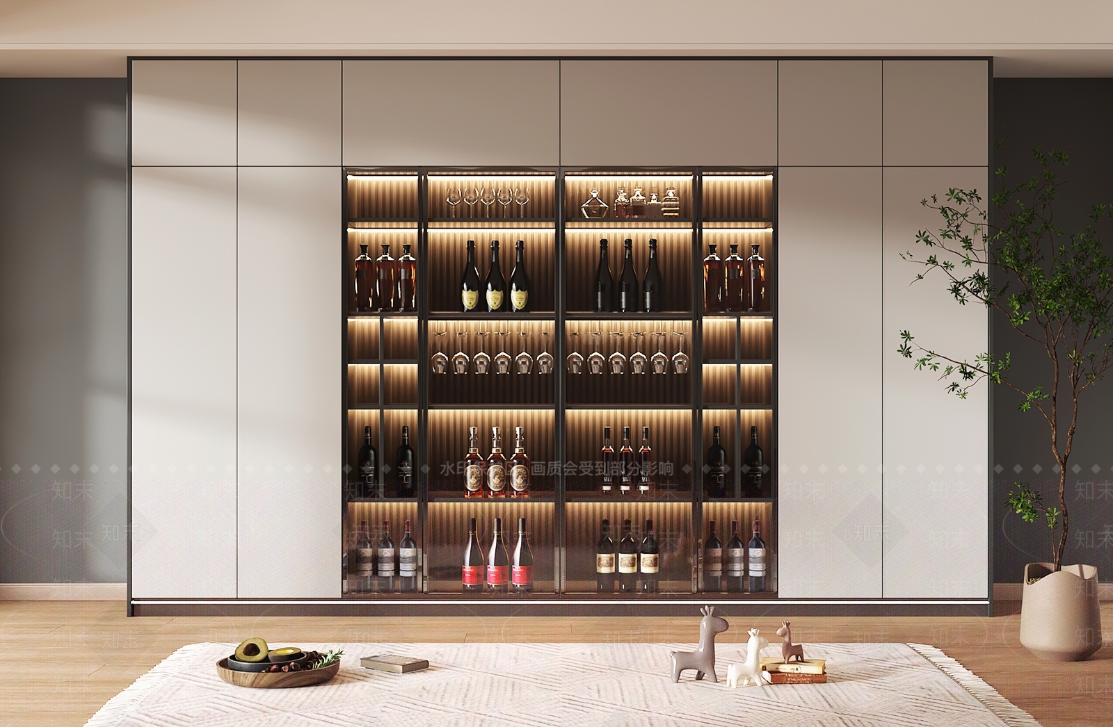 现代酒柜3D模型下载【ID:1192580086】