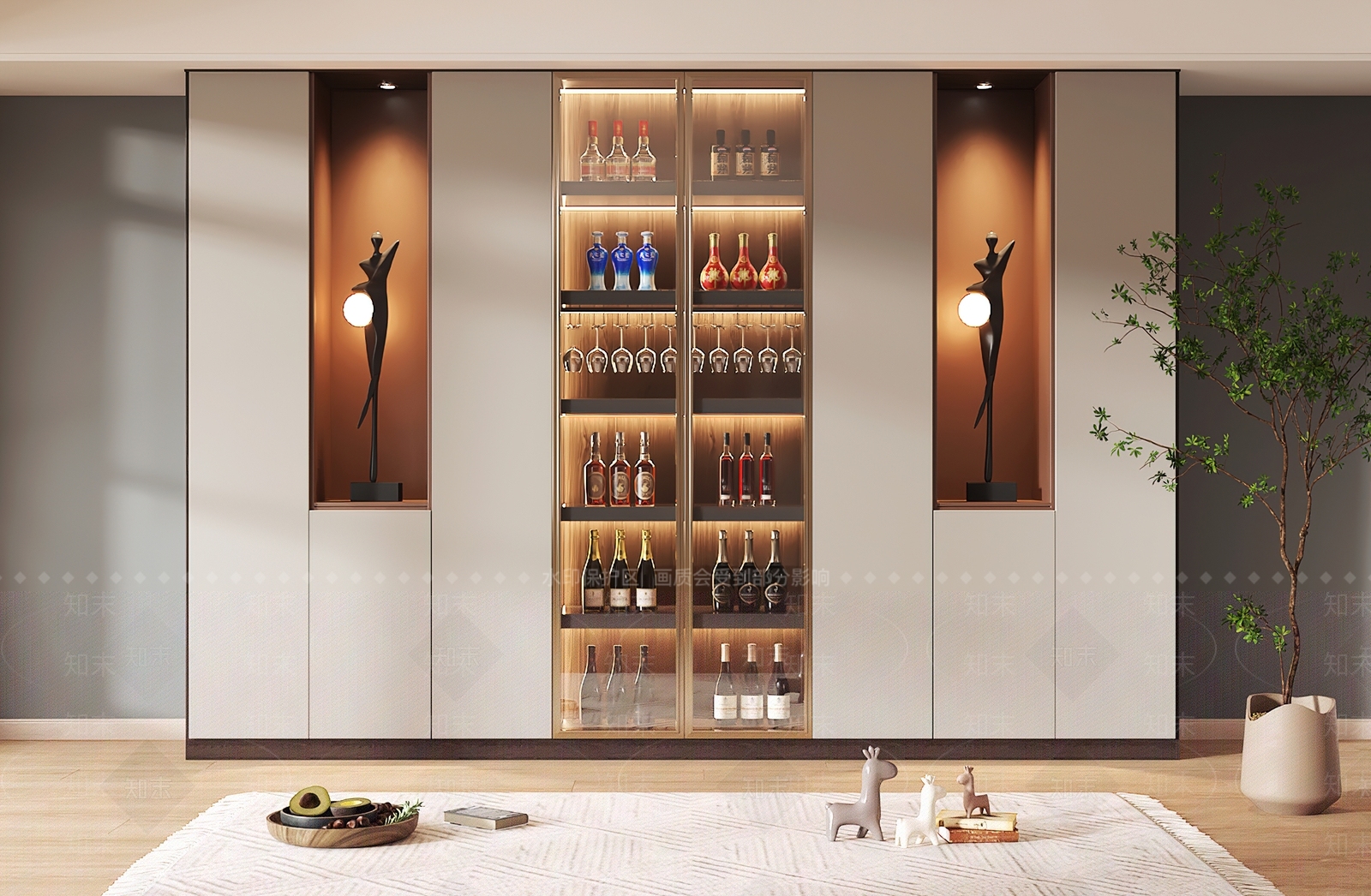 现代酒柜3D模型下载【ID:1192580211】