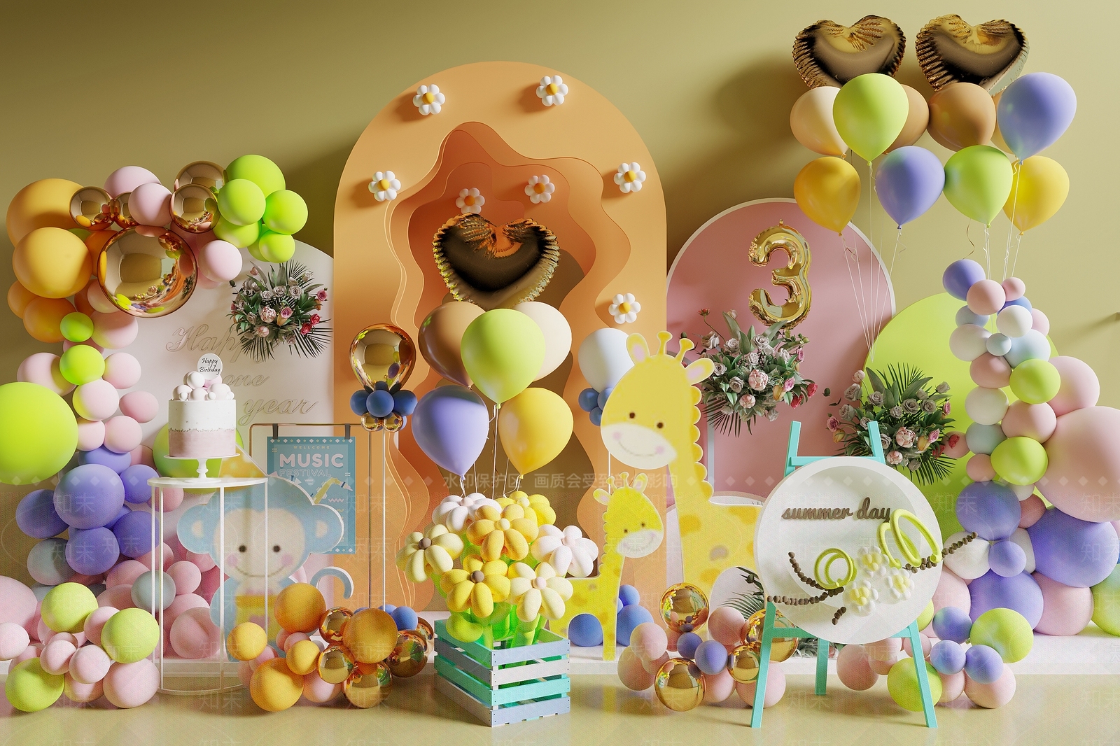 现代气球3D模型下载【ID:1192588857】