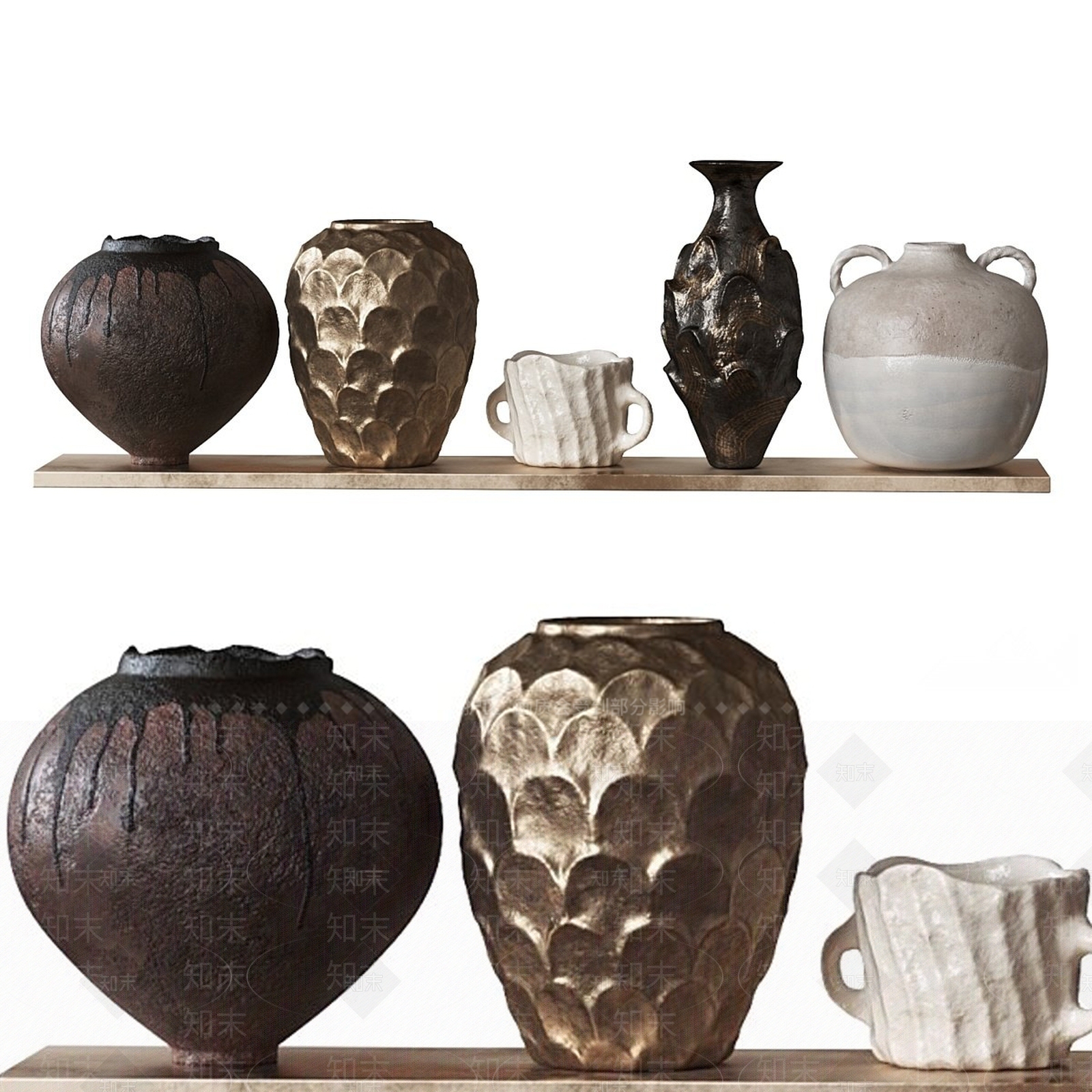现代侘寂罐子3D模型下载【ID:1192591697】