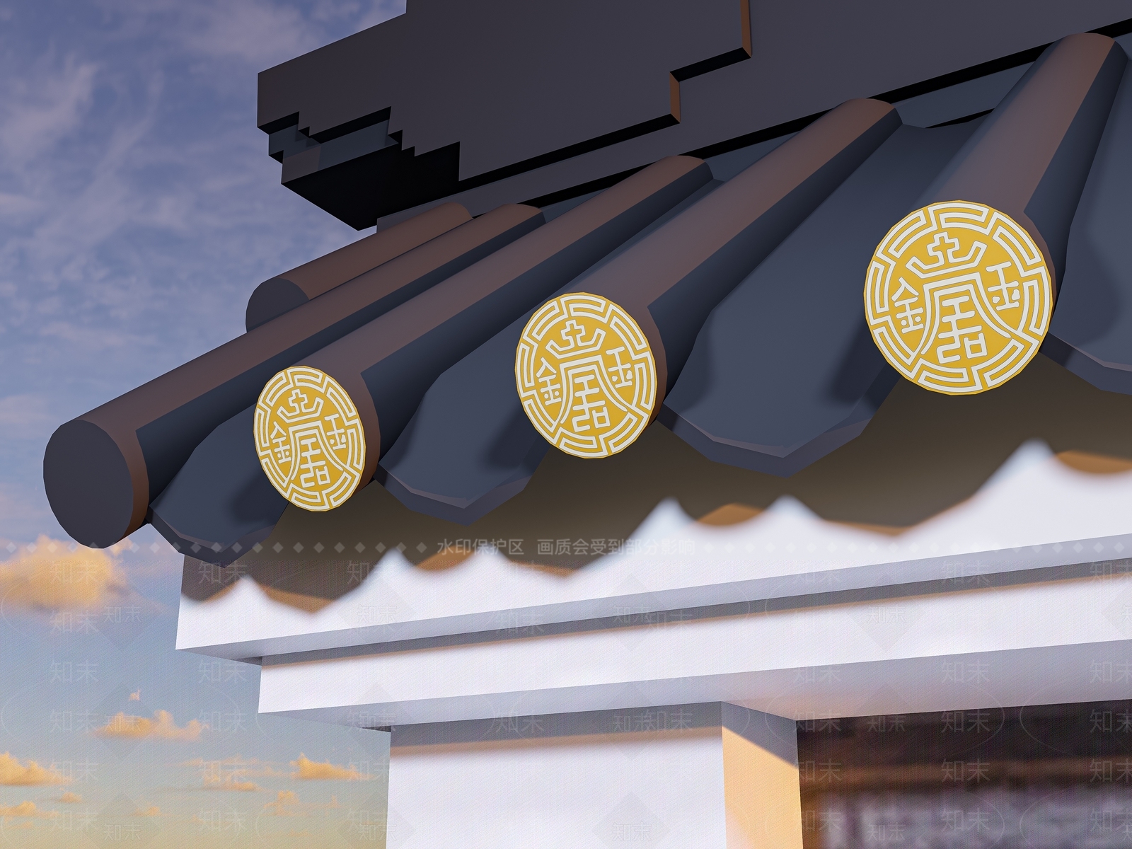中式古建筑SU模型下载【ID:1192595442】