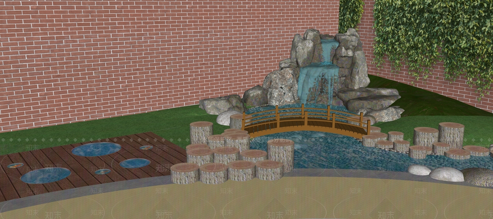 现代简约景观公园SU模型下载【ID:1192595674】