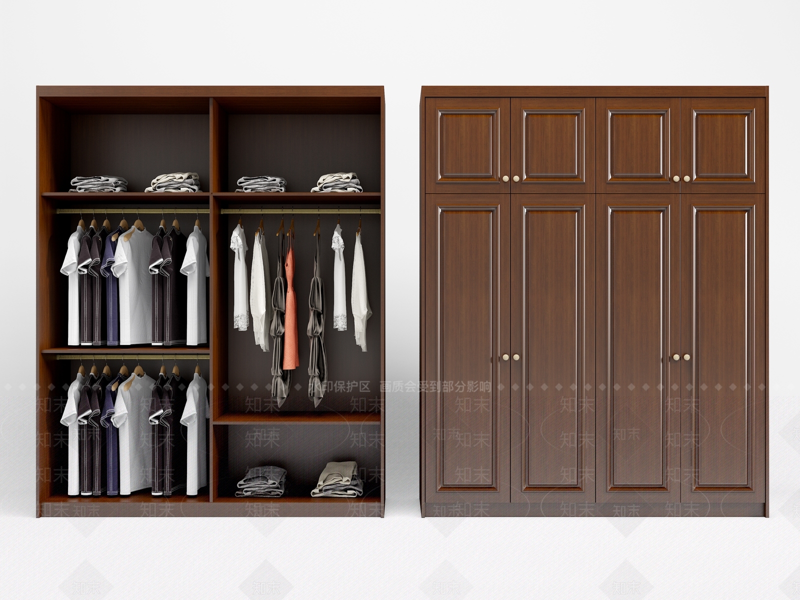 新中式衣柜3D模型下载【ID:1192596238】