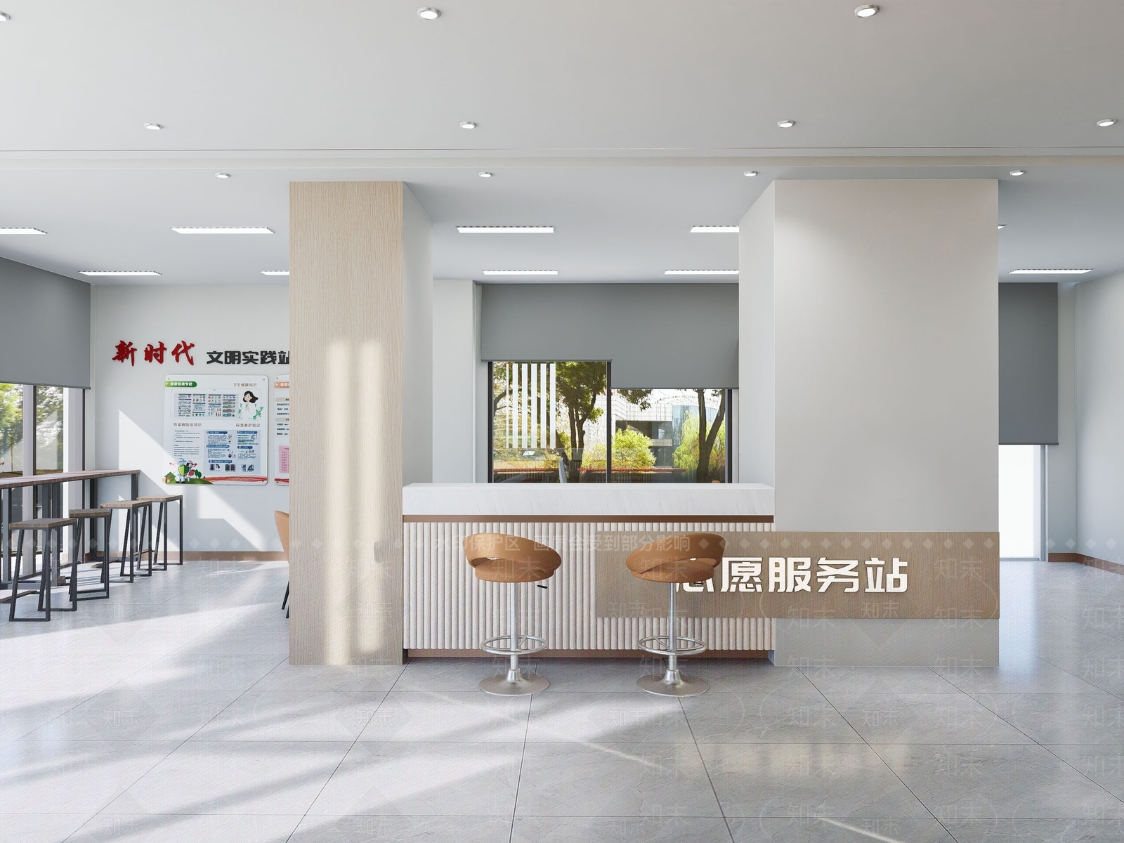 现代原木办事大厅SU模型下载【ID:1192596969】