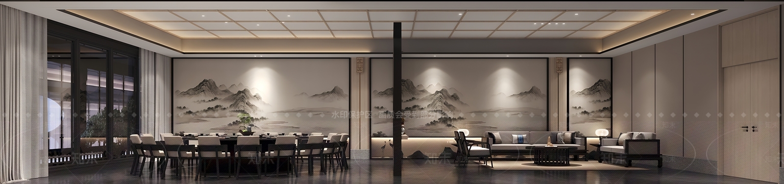 新中式包厢3D模型下载【ID:1192598838】
