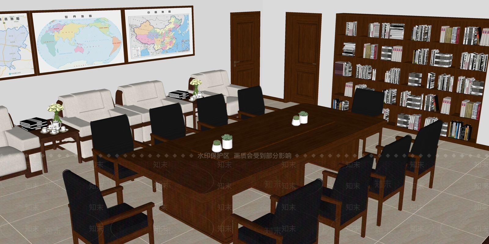 现代会议室SU模型下载【ID:1192601117】