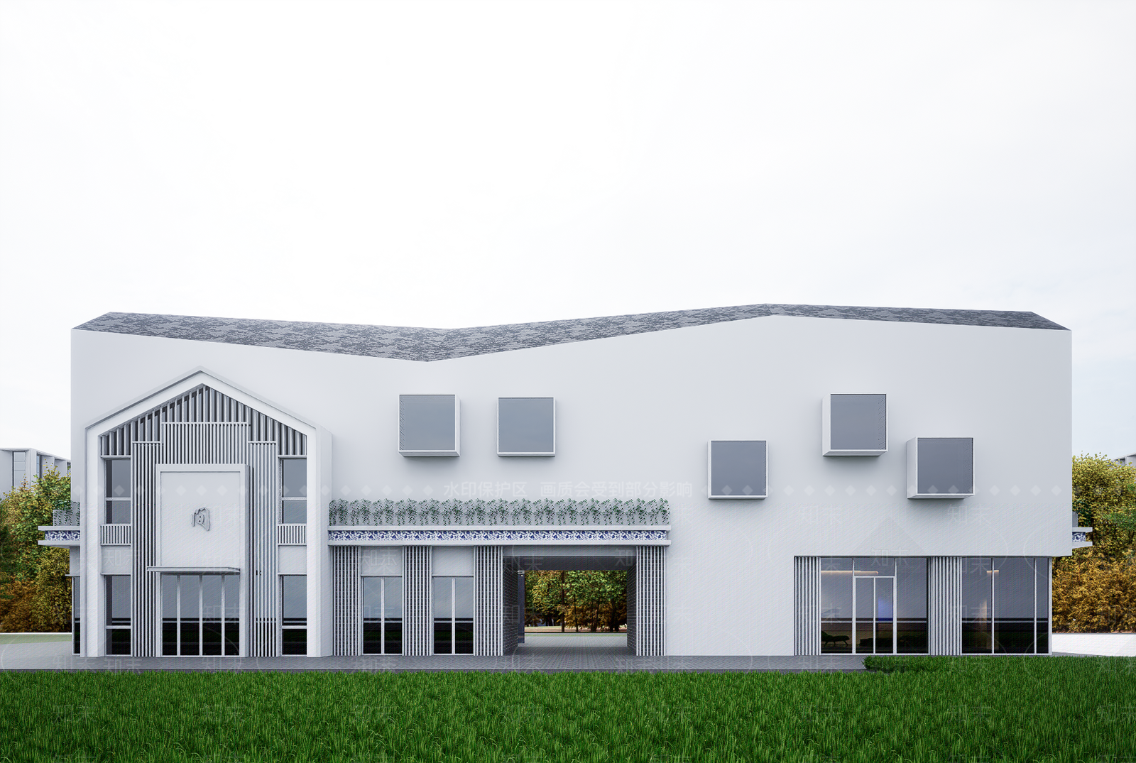 新中式中式商业街SU模型下载【ID:1192601609】