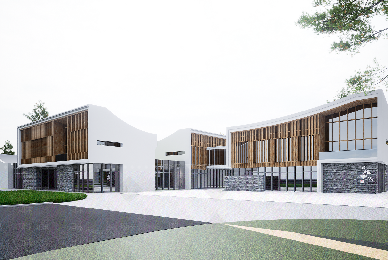 新中式中式商业街SU模型下载【ID:1192602424】