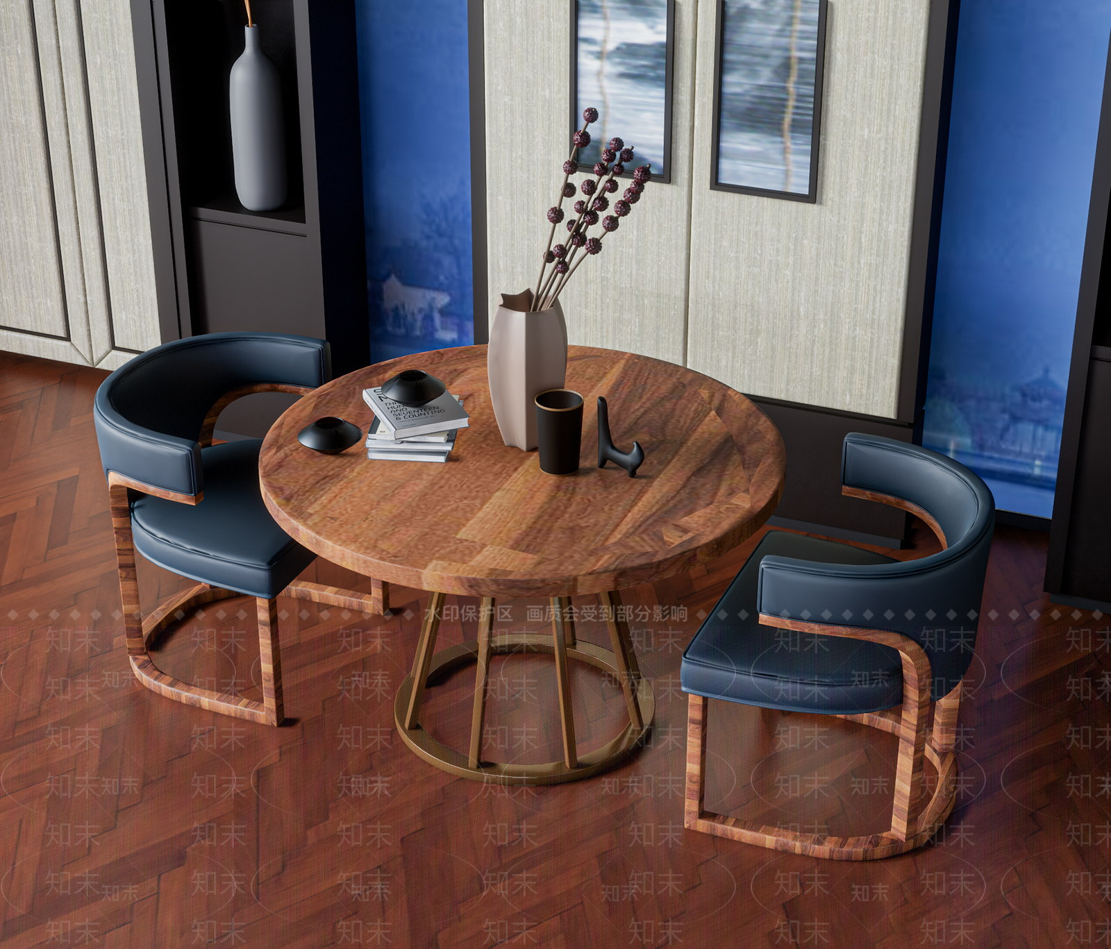 现代轻奢办公桌3D模型下载【ID:1192603869】