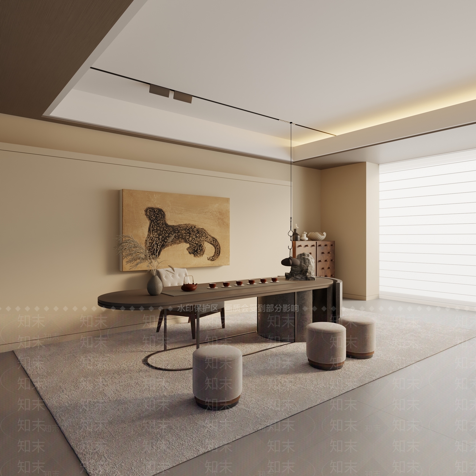 现代茶室3D模型下载【ID:1192605763】