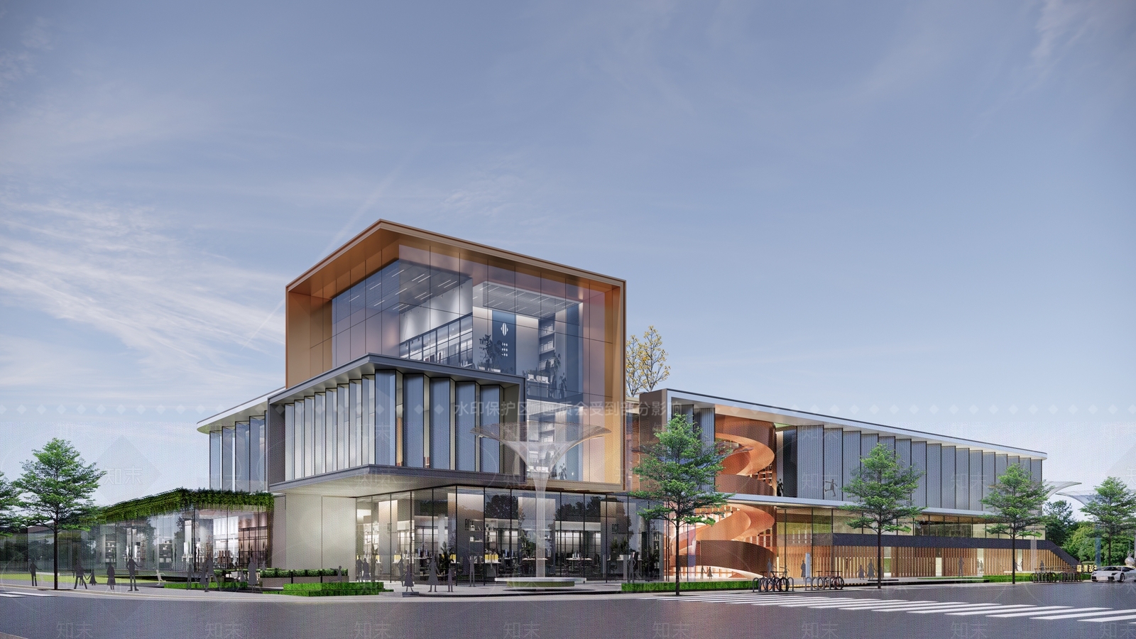 现代商业街SU模型下载【ID:1192606253】