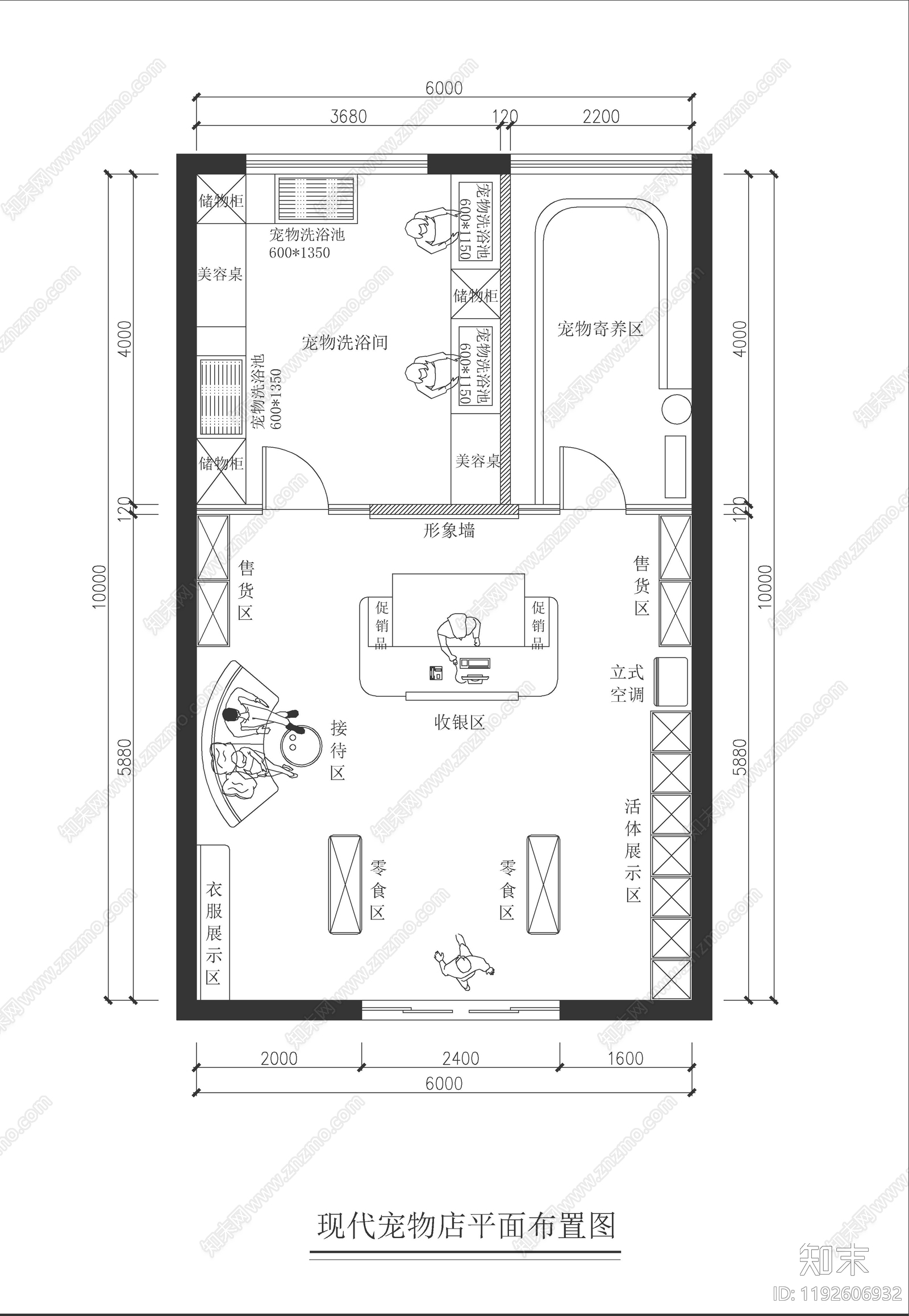现代宠物店施工图下载【ID:1192606932】