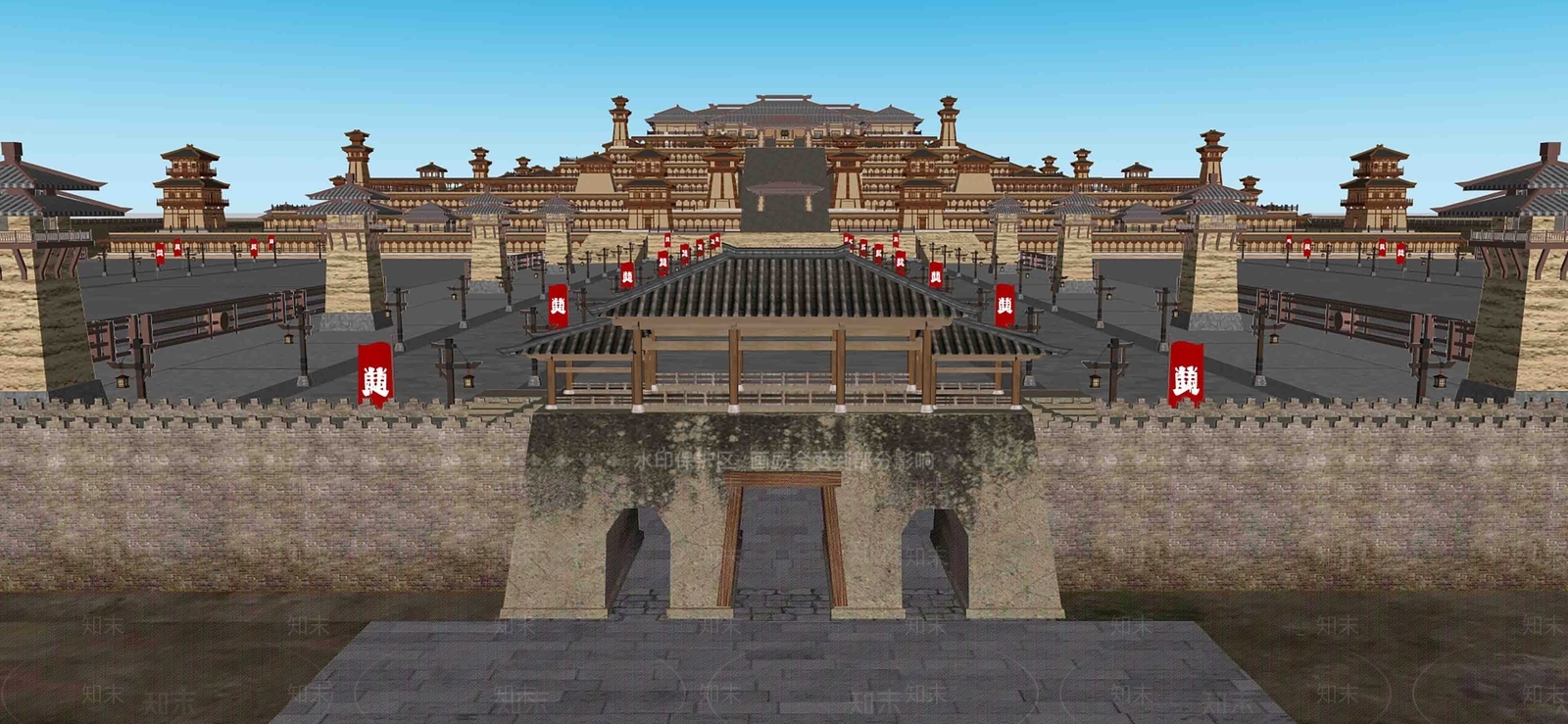 中式古建筑SU模型下载【ID:1192607169】
