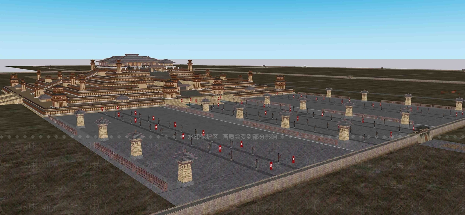 中式古建筑SU模型下载【ID:1192607169】