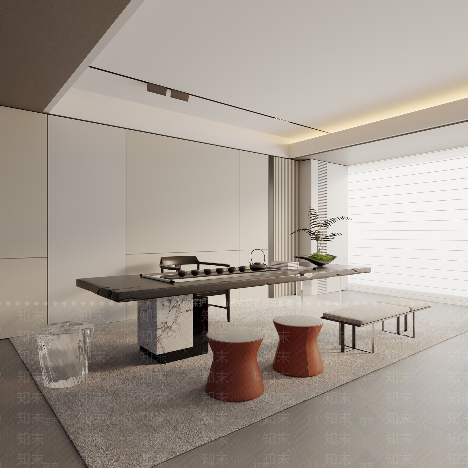 现代茶室3D模型下载【ID:1192610606】