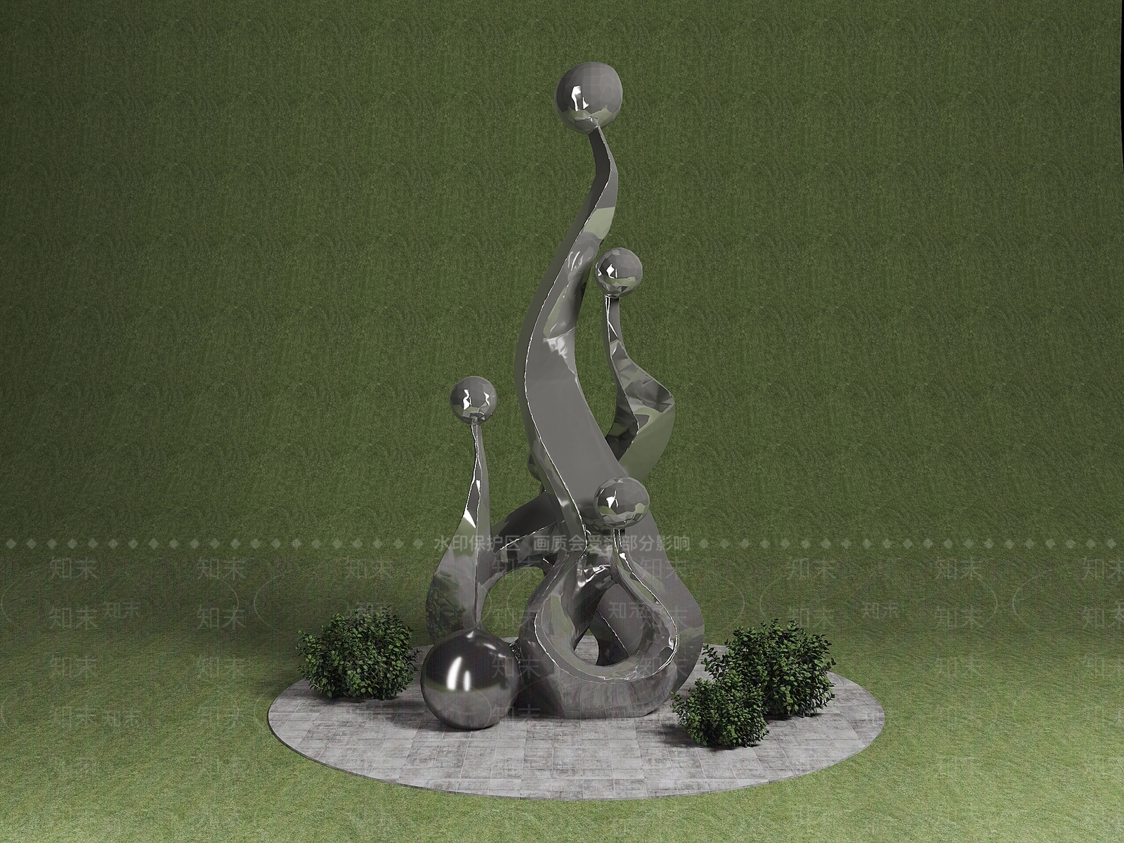 现代艺术装置3D模型下载【ID:1192611101】