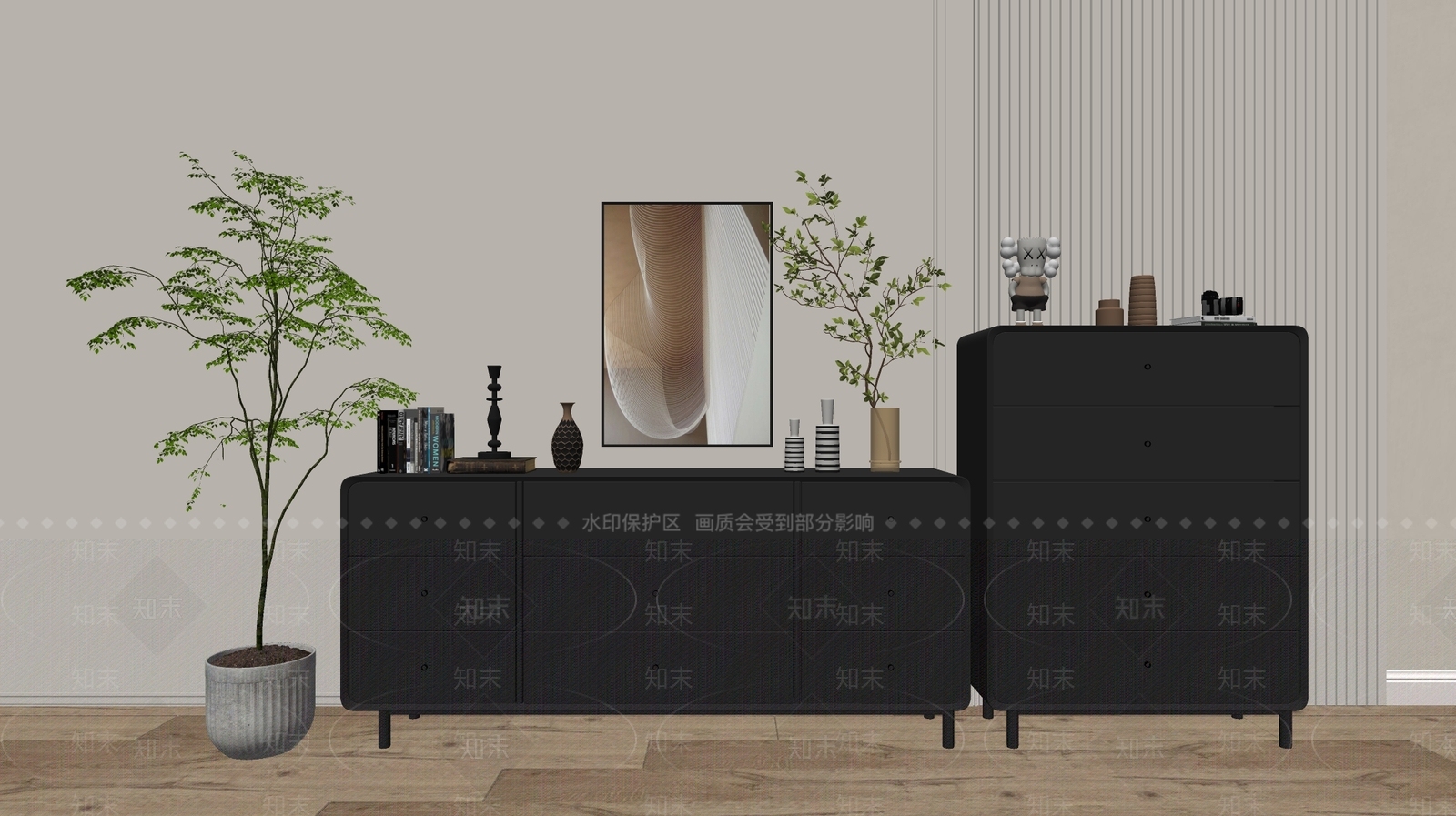 现代斗柜SU模型下载【ID:1192612154】