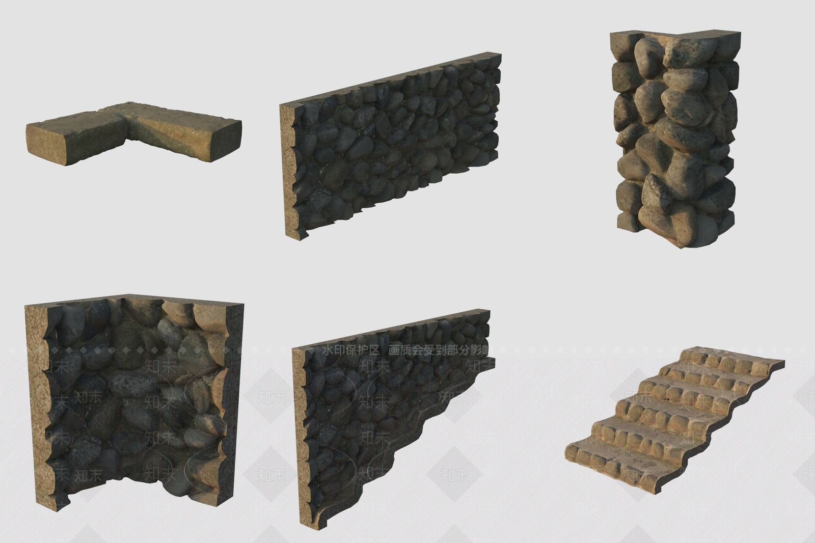 中式其他局部构件3D模型下载【ID:1192612961】
