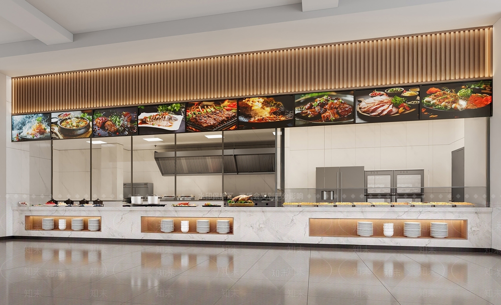 现代简约食堂SU模型下载【ID:1192617692】