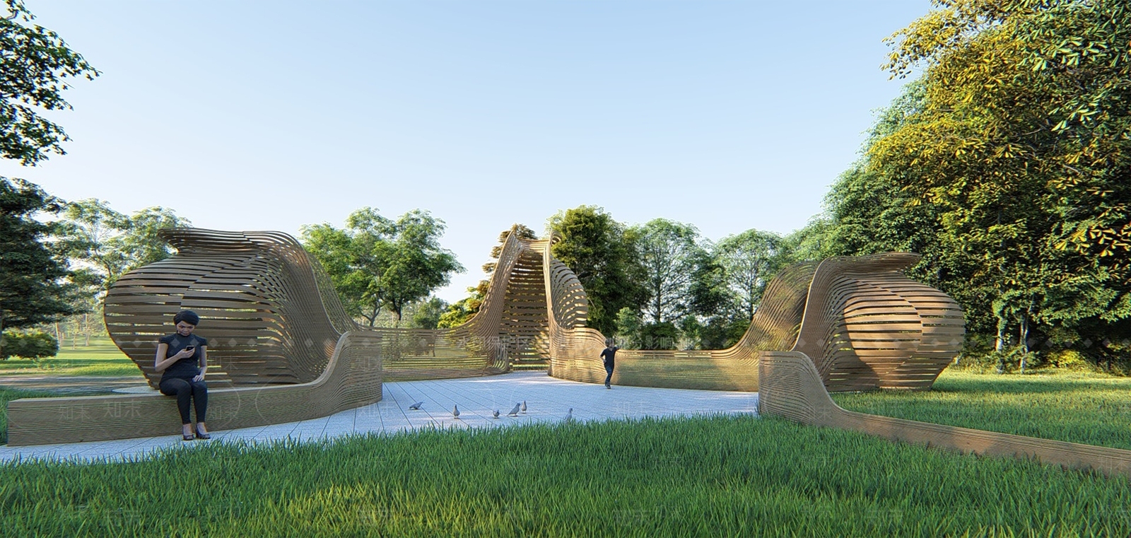 现代雕塑小品SU模型下载【ID:1192618762】