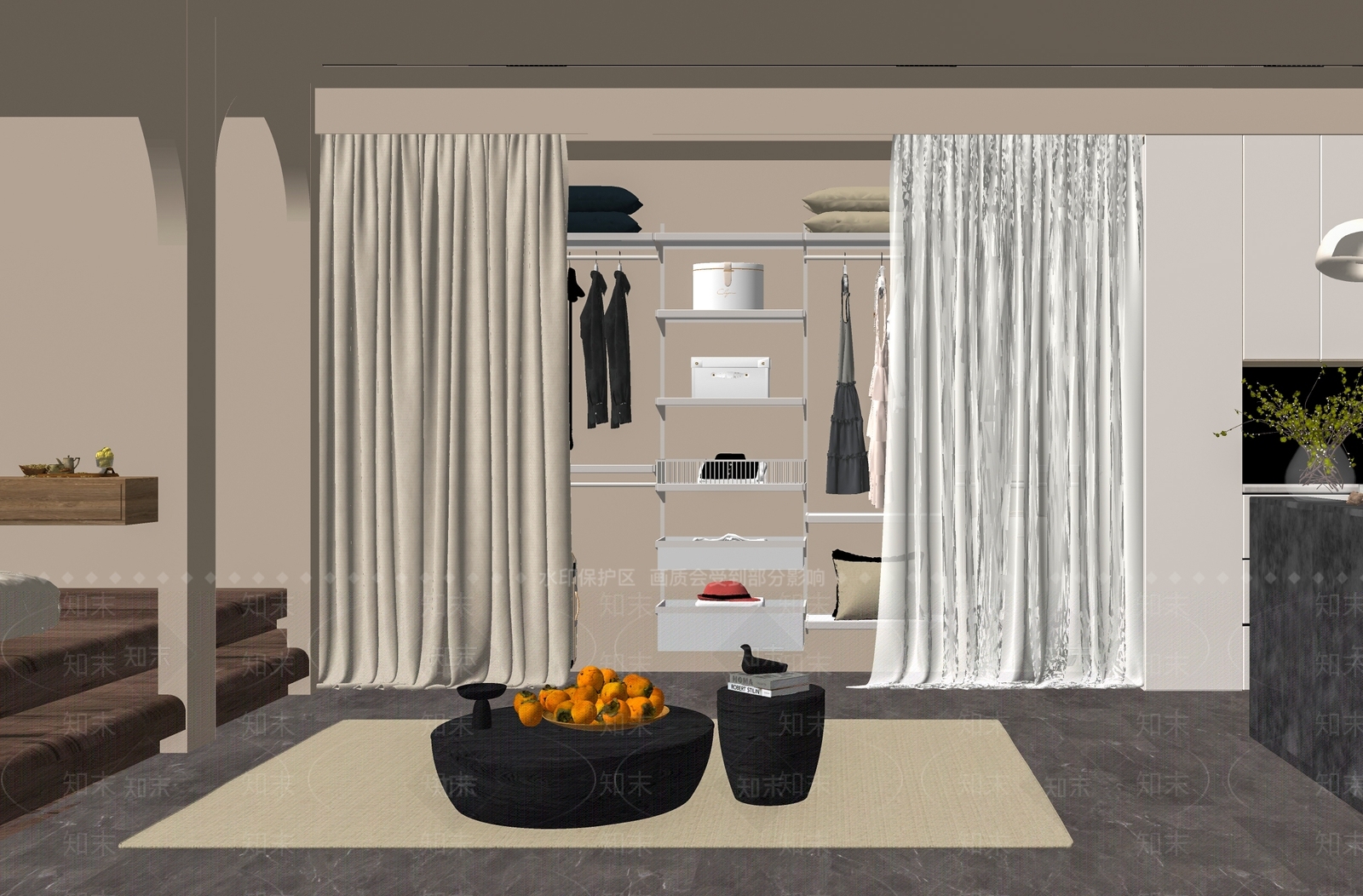 现代衣帽间SU模型下载【ID:1192623747】