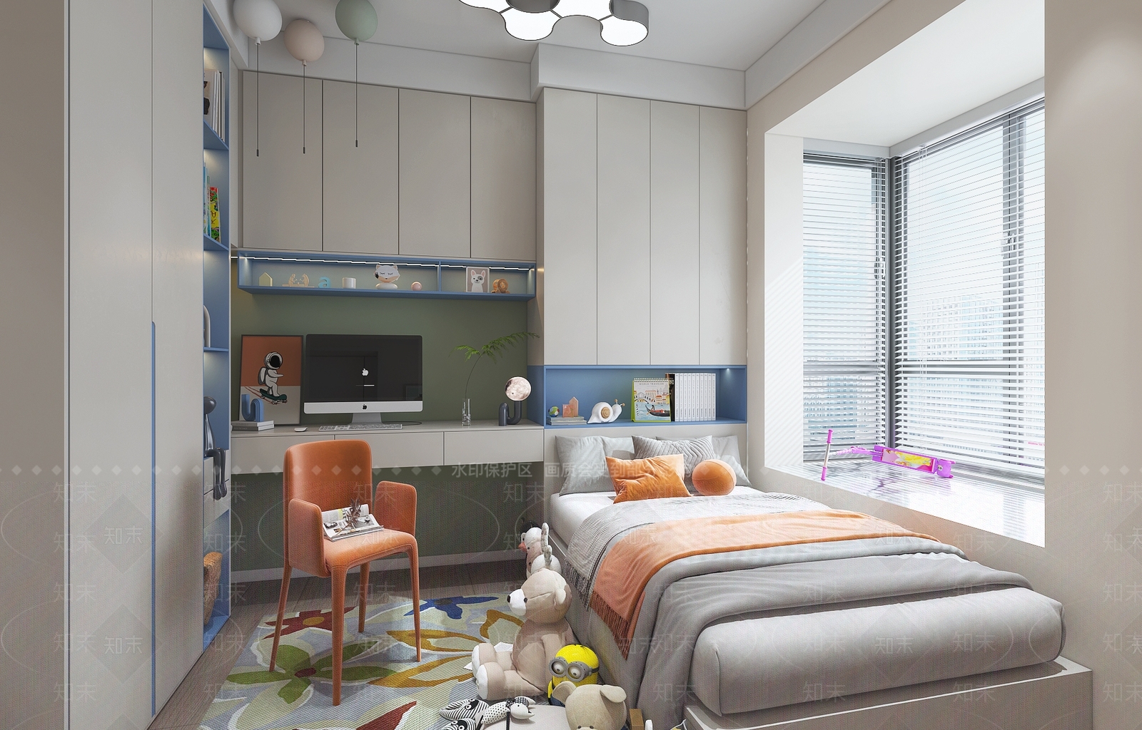 现代通用儿童房3D模型下载【ID:1192624440】