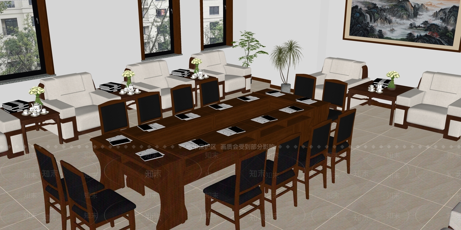 现代会议室SU模型下载【ID:1192624461】
