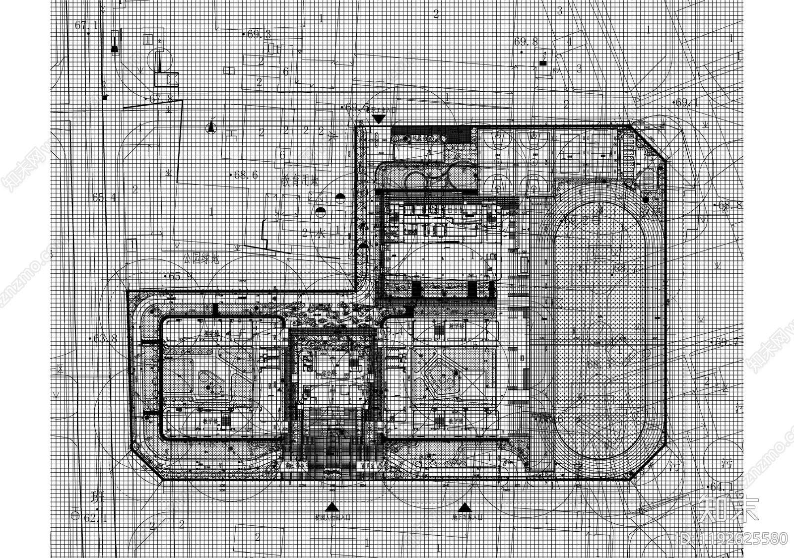 现代校园景观cad施工图下载【ID:1192625580】