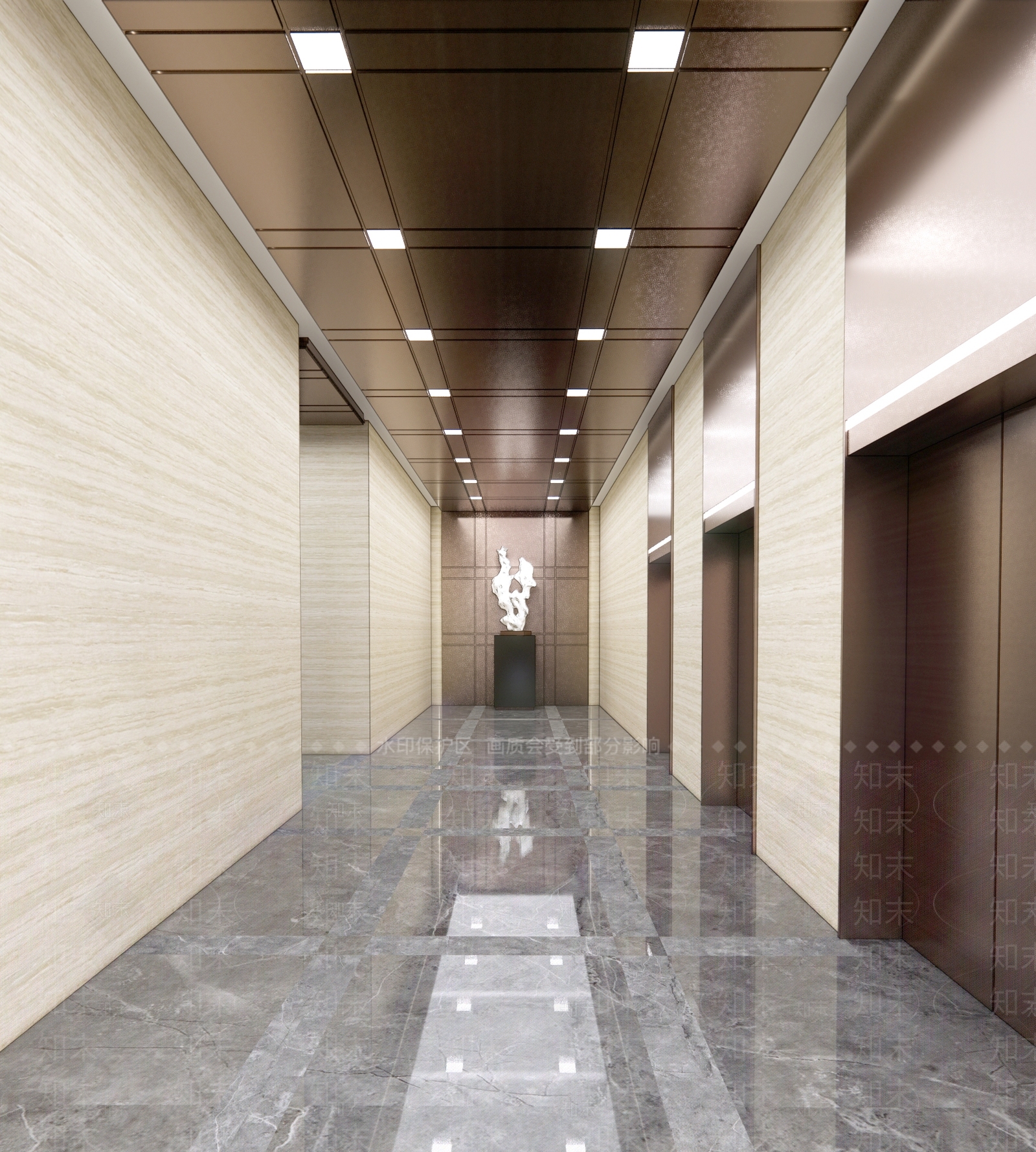 新中式办公大堂SU模型下载【ID:1192625885】