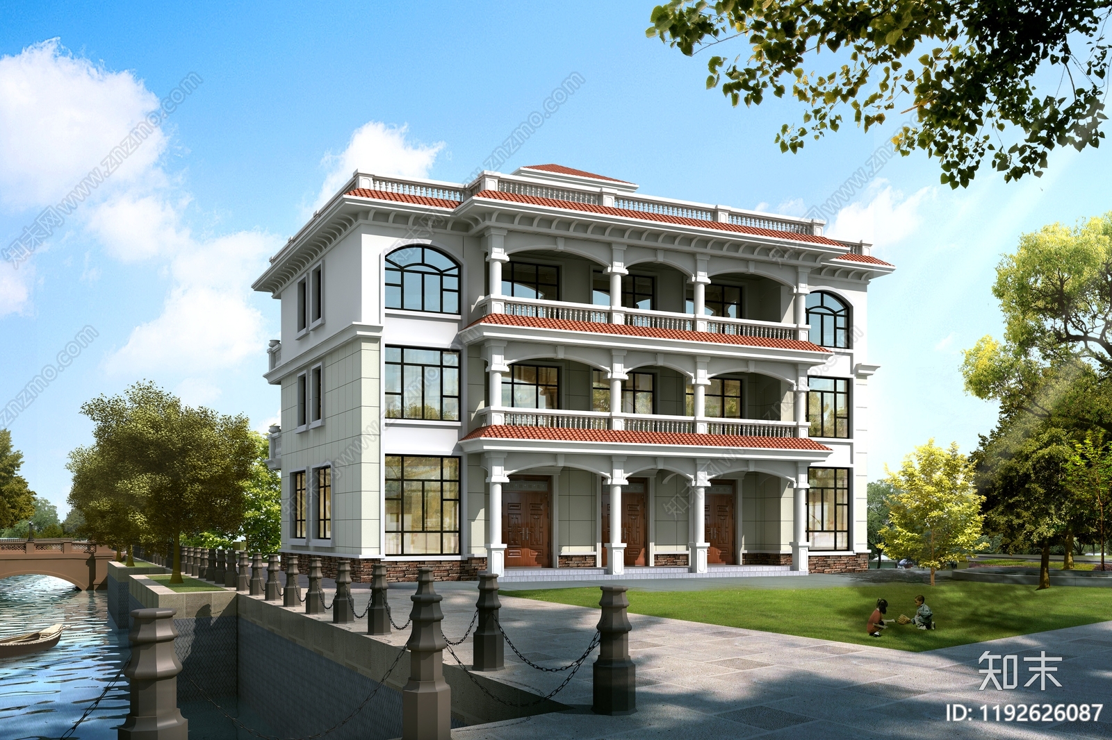 欧式简欧别墅建筑施工图下载【ID:1192626087】