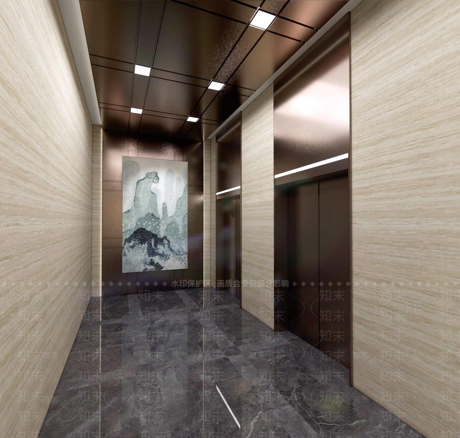 新中式办公大堂SU模型下载【ID:1192625885】