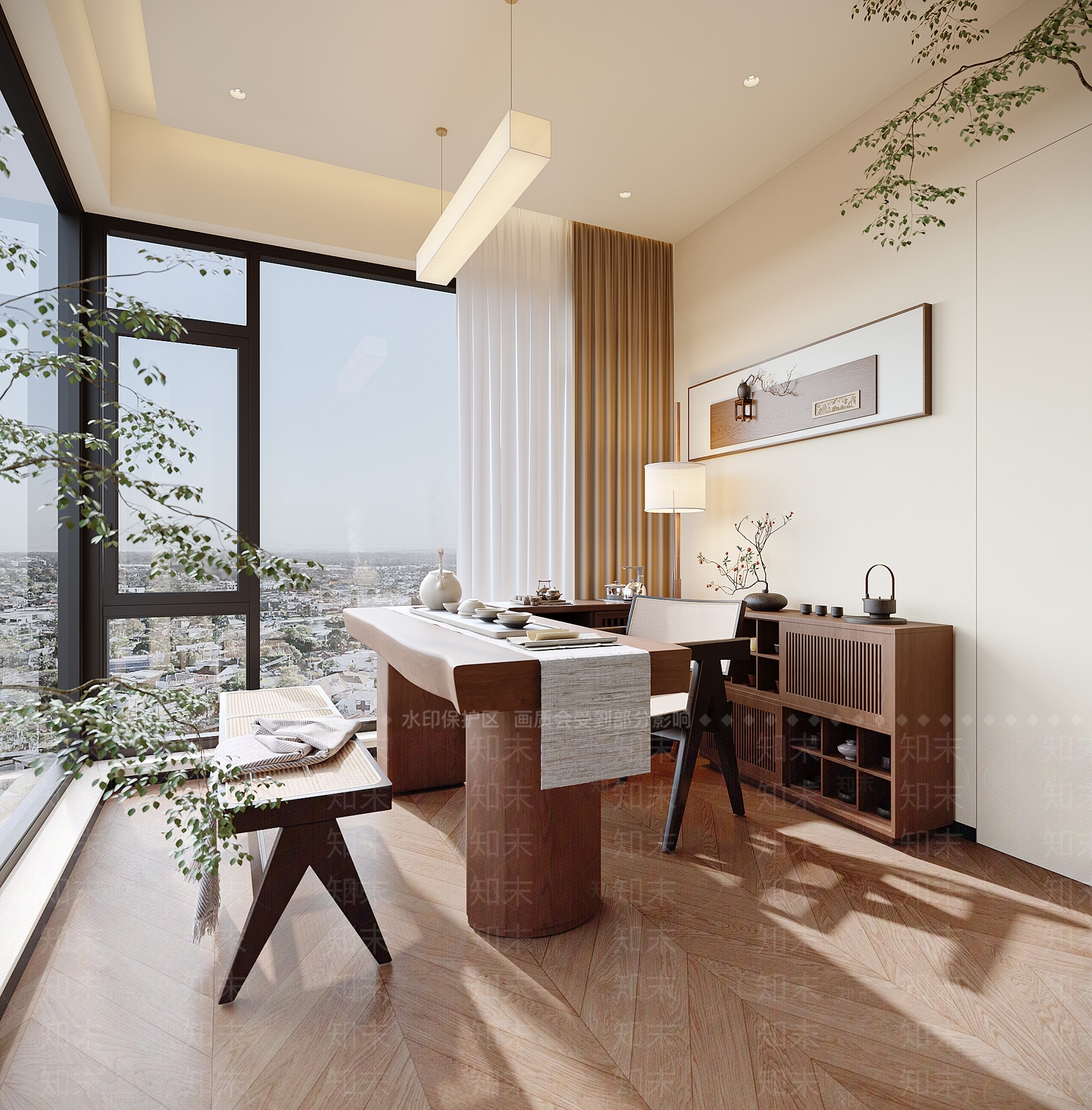 侘寂茶室3D模型下载【ID:1192631703】