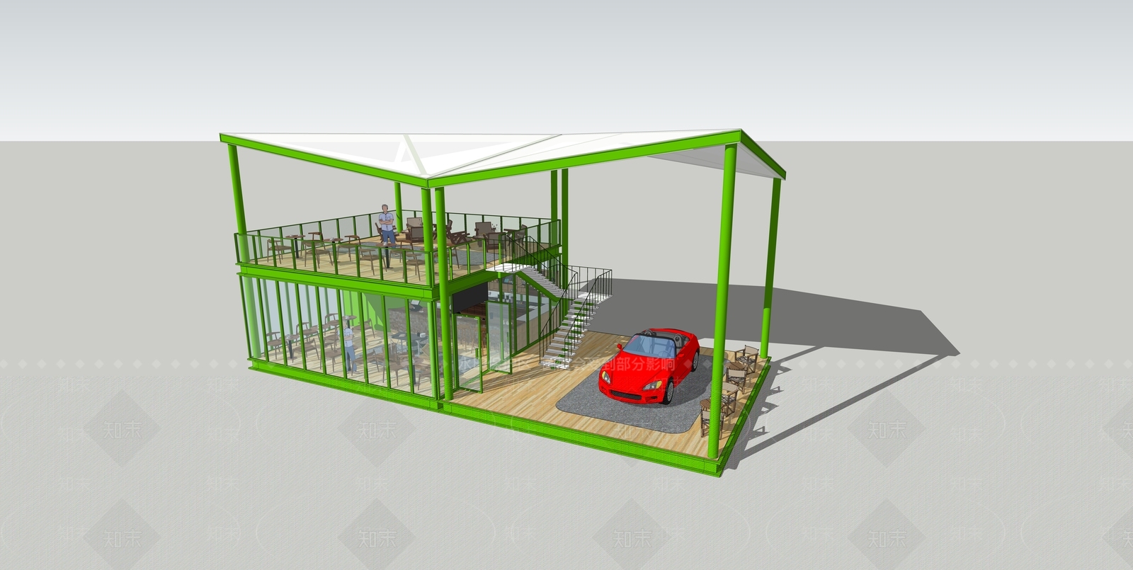 现代小公建SU模型下载【ID:1192631640】