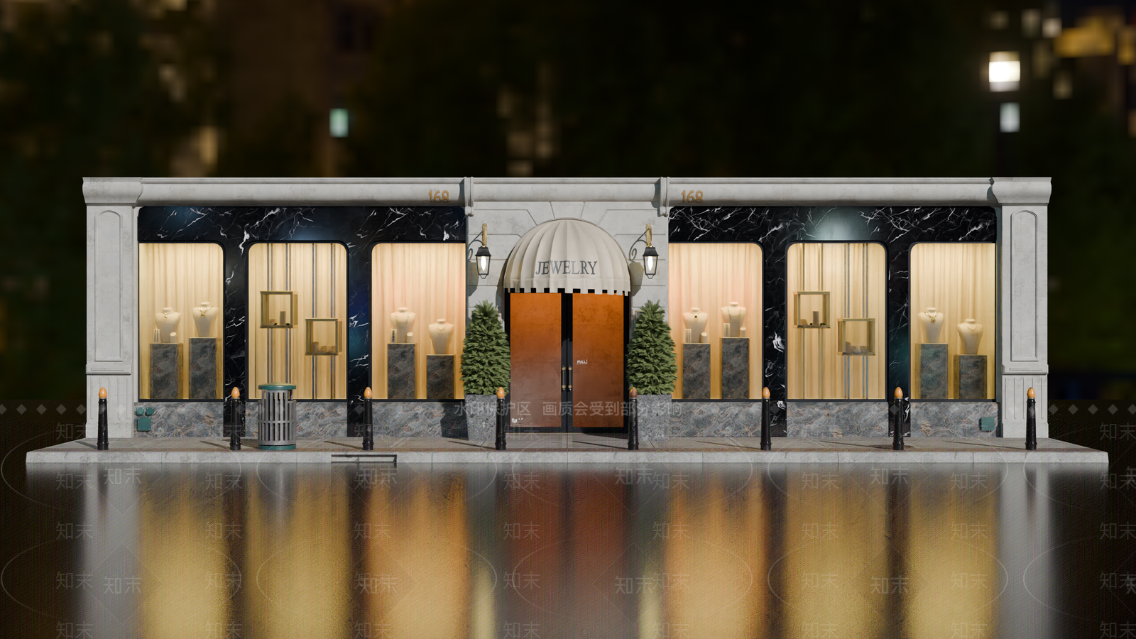 现代商业街SU模型下载【ID:1192633503】