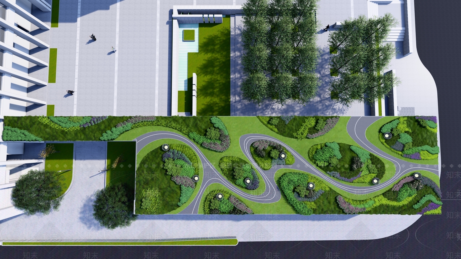 现代极简办公景观SU模型下载【ID:1192702110】