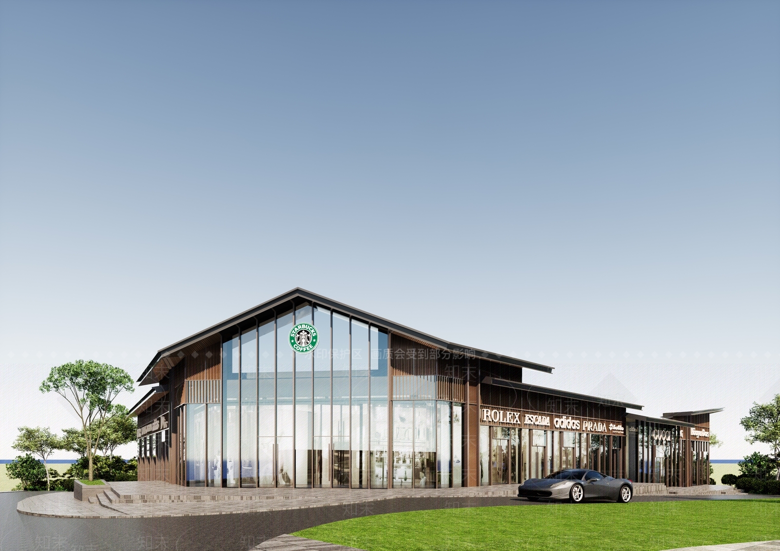 新中式商业街SU模型下载【ID:1192636435】