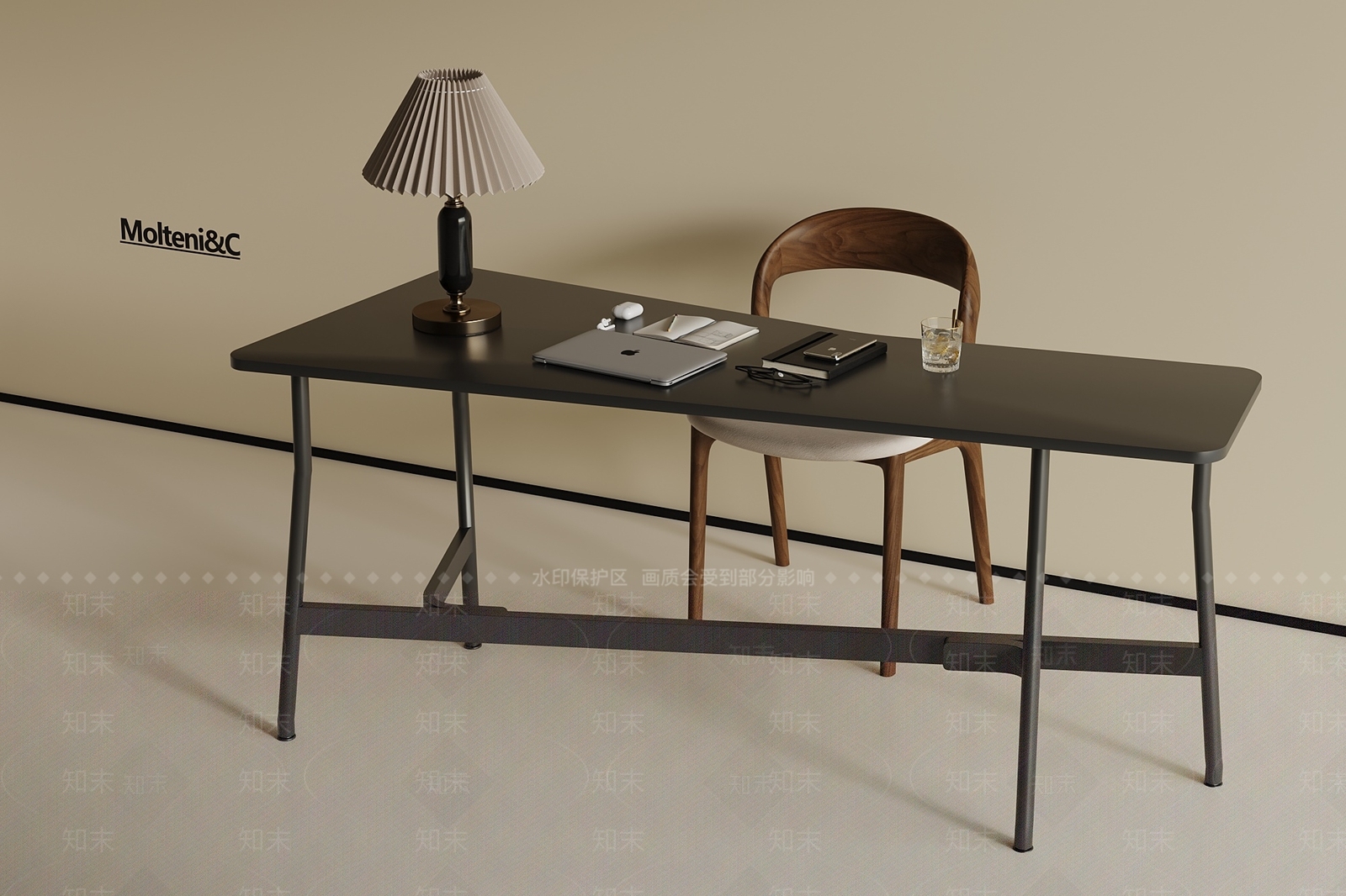 现代书桌椅3D模型下载【ID:1192637407】