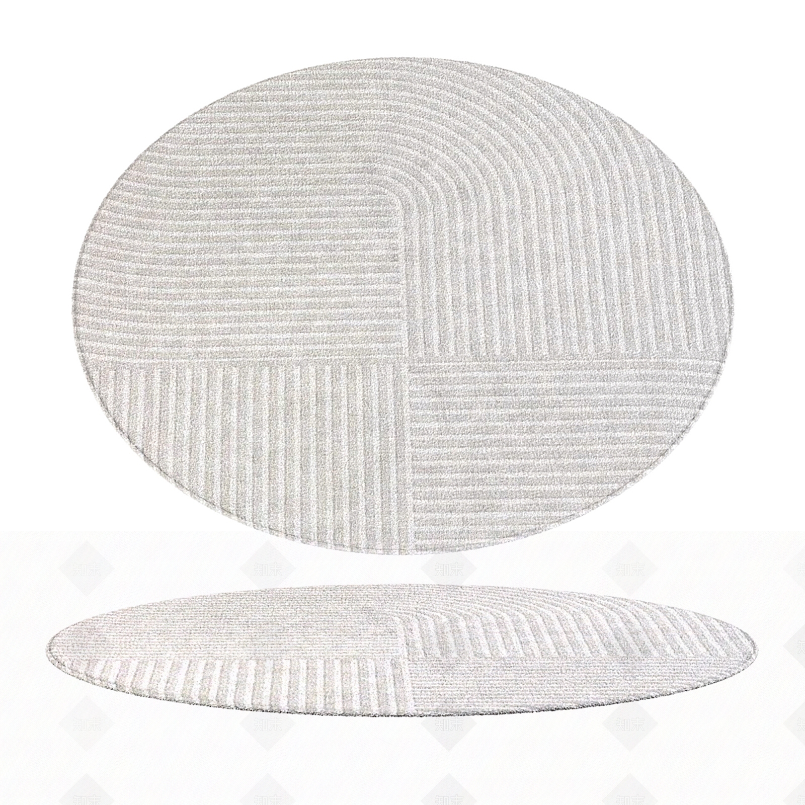 现代圆形地毯SU模型下载【ID:1192640469】