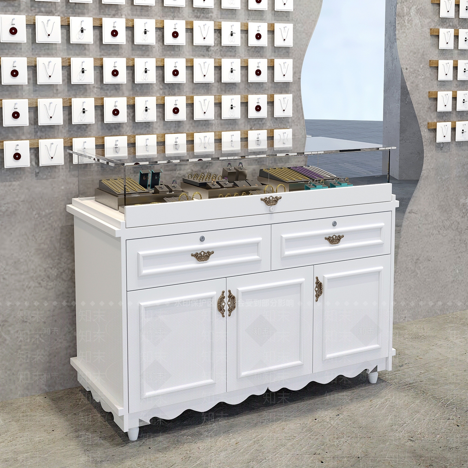 欧式法式珠宝店3D模型下载【ID:1192643802】