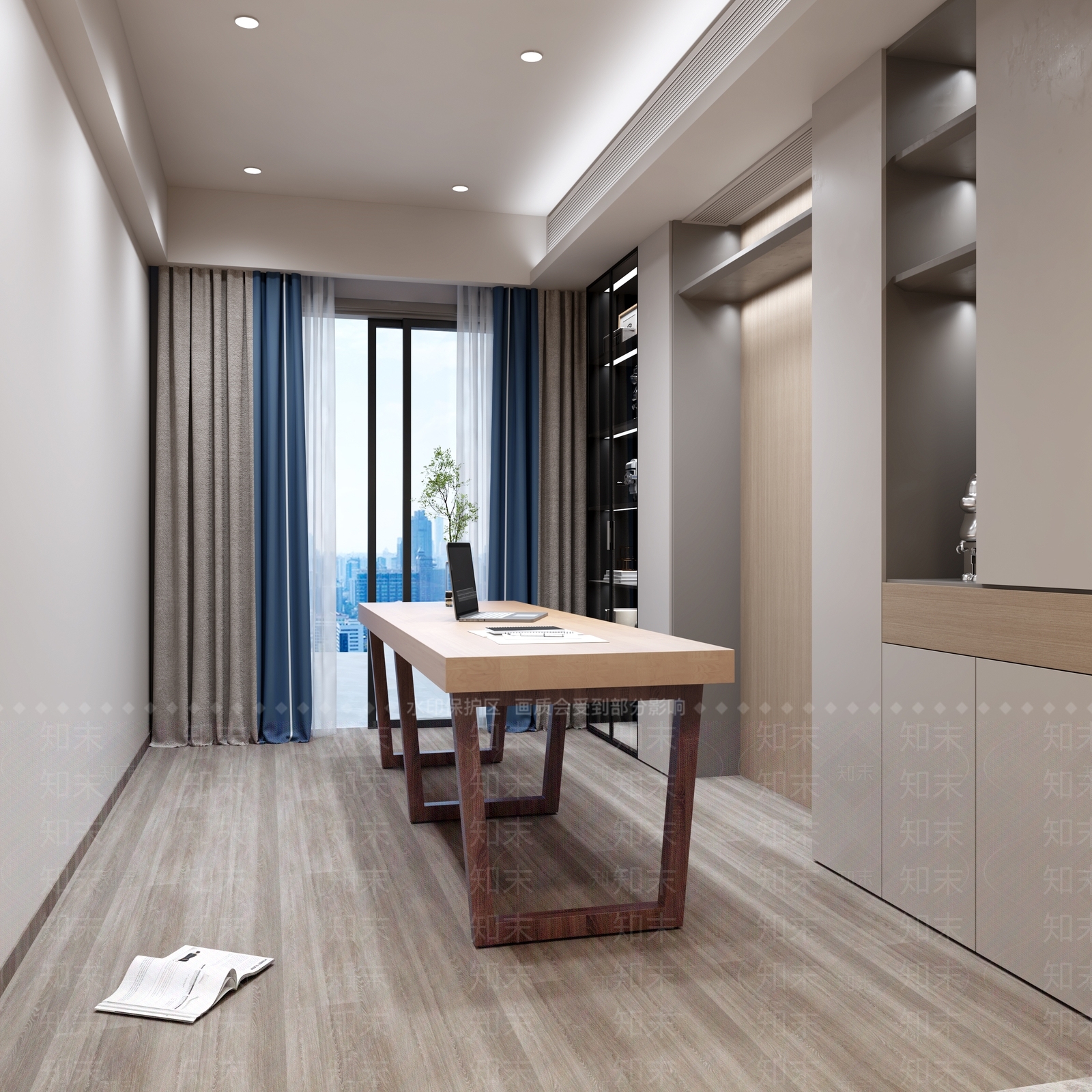 现代书房3D模型下载【ID:1192644526】