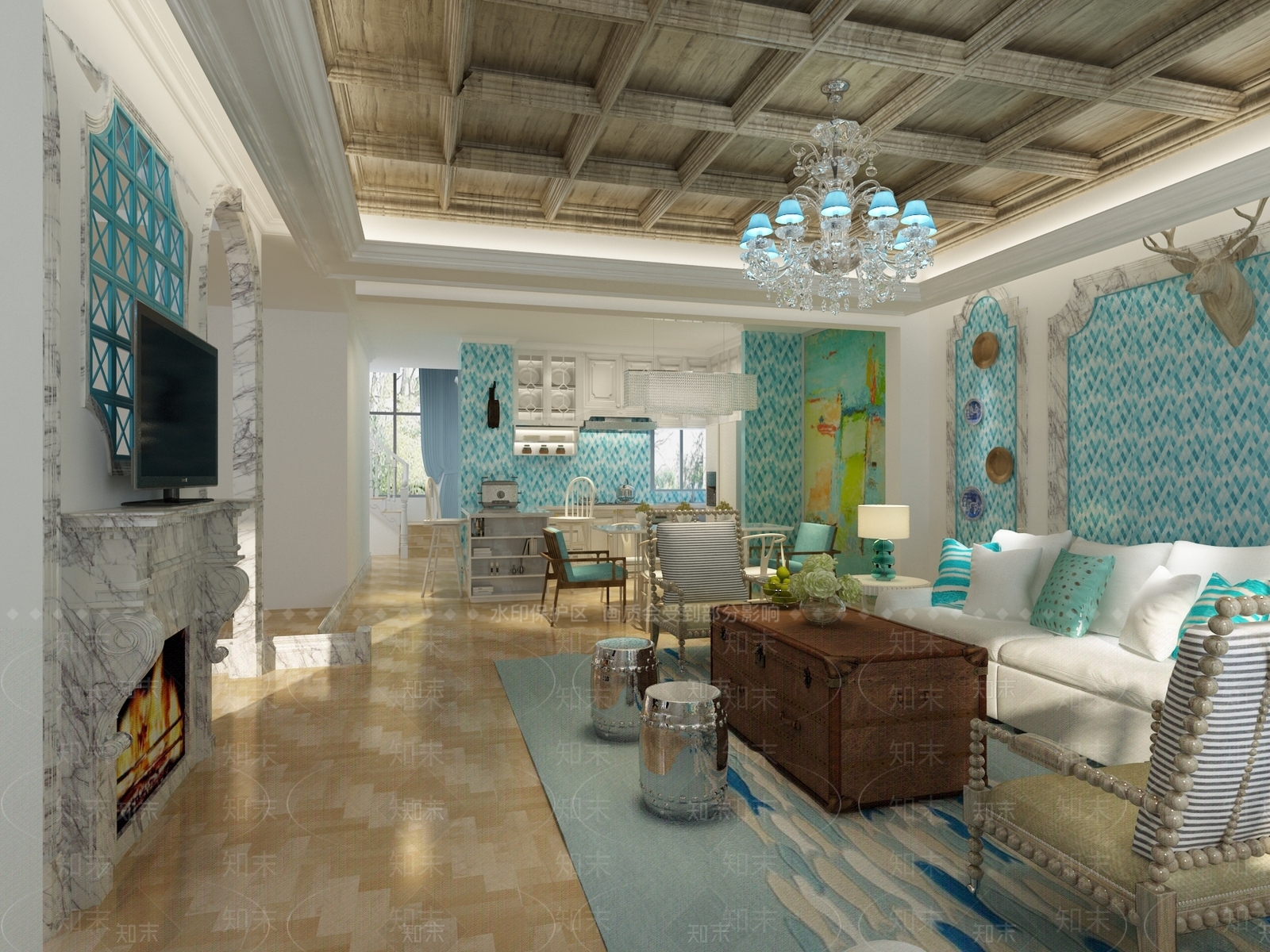 简欧客餐厅3D模型下载【ID:1192644685】