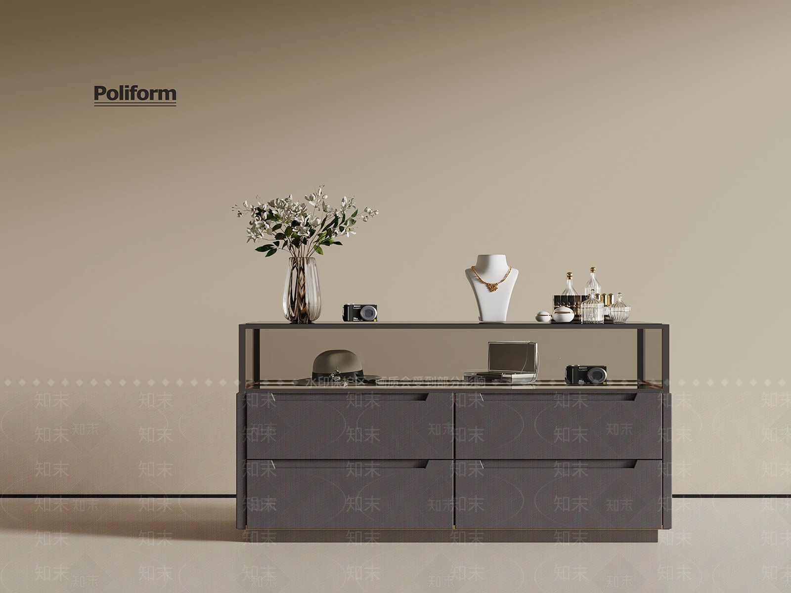 现代首饰柜3D模型下载【ID:1192648553】