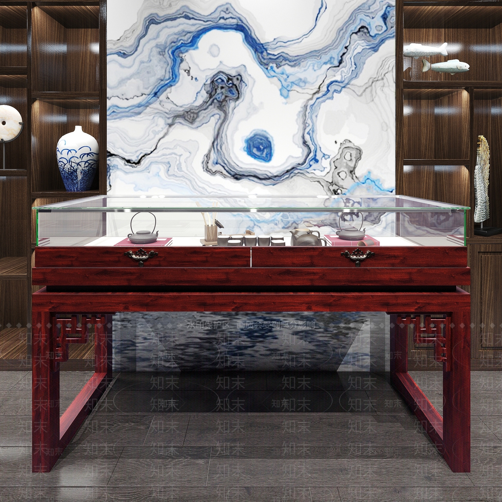 新中式中式博物馆3D模型下载【ID:1192649709】
