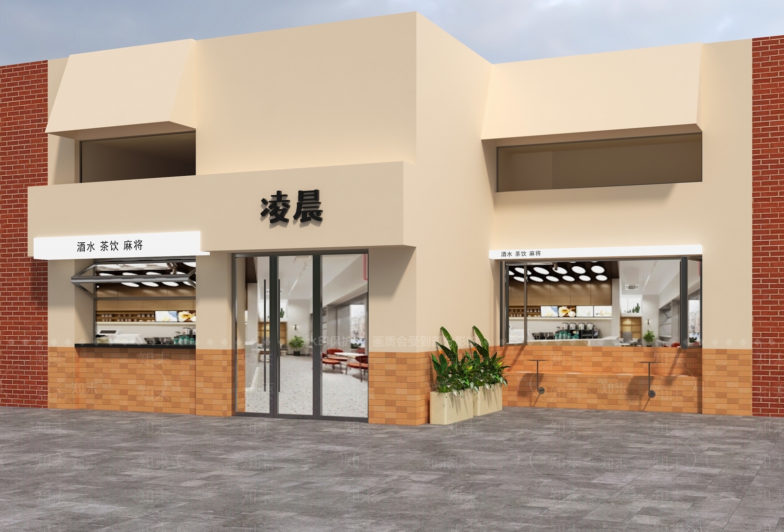 现代奶油门头3D模型下载【ID:1192657221】