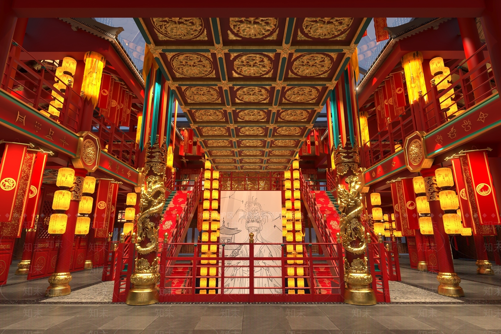 新中式中式其他餐饮空间3D模型下载【ID:1192659726】